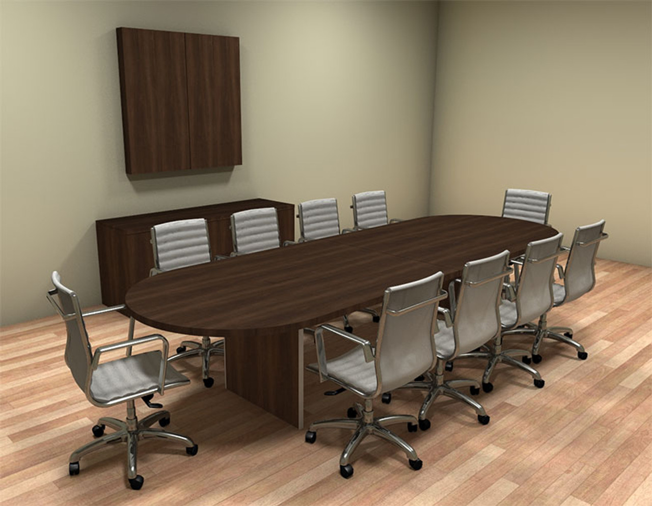Modern Racetrack 12' Feet Conference Table, #CH-AMB-C21