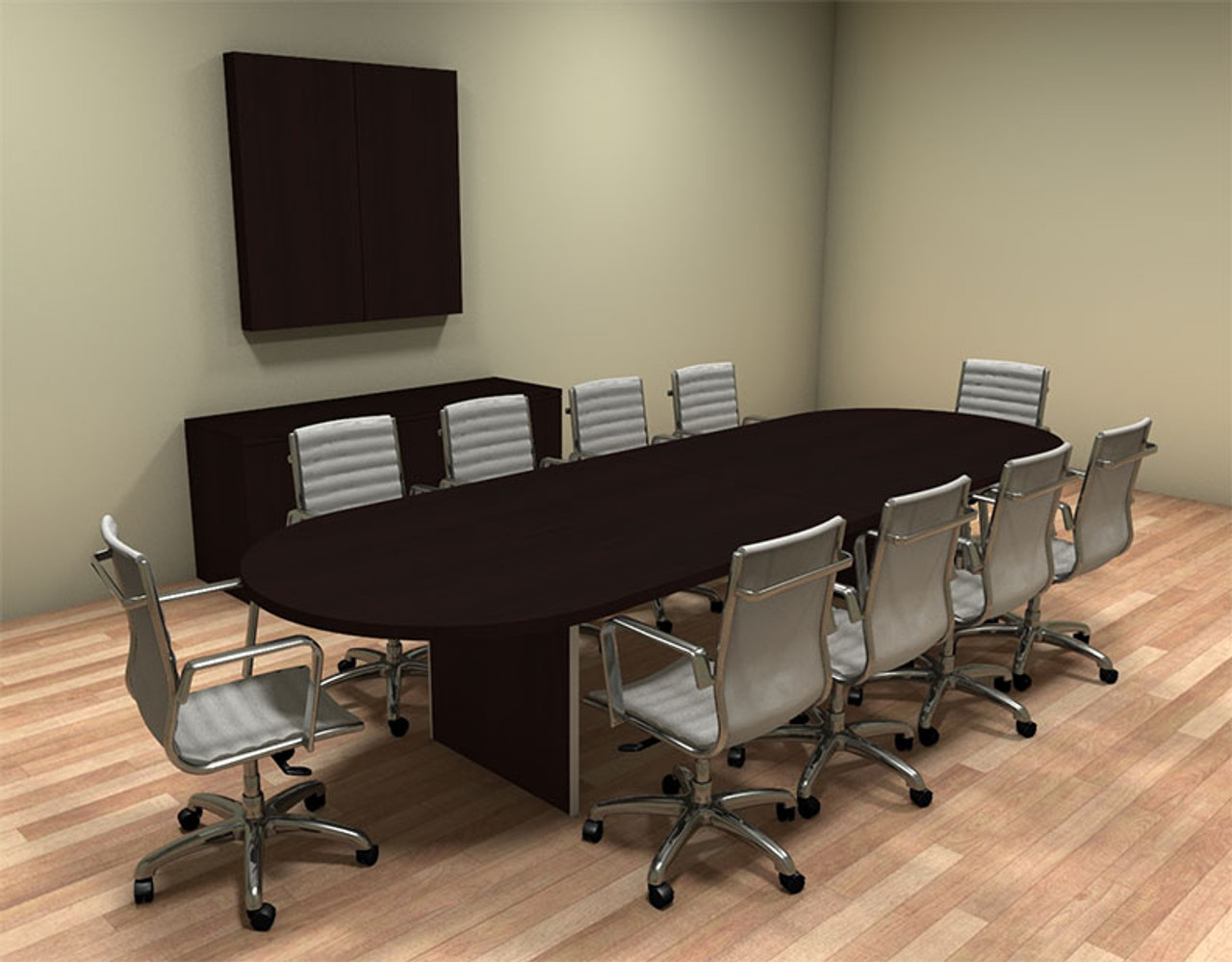 Modern Racetrack 12' Feet Conference Table, #CH-AMB-C23
