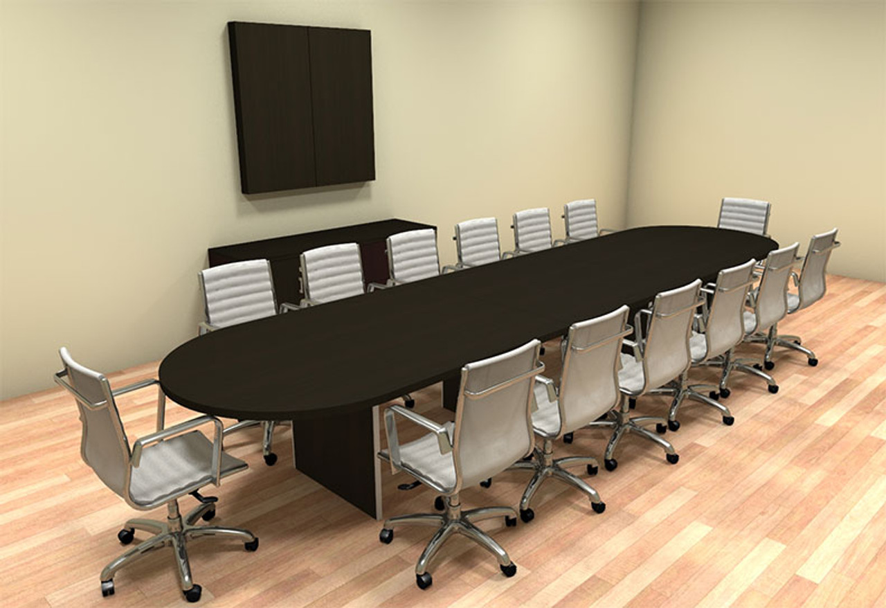 Modern Racetrack 16' Feet Conference Table, #CH-AMB-C14