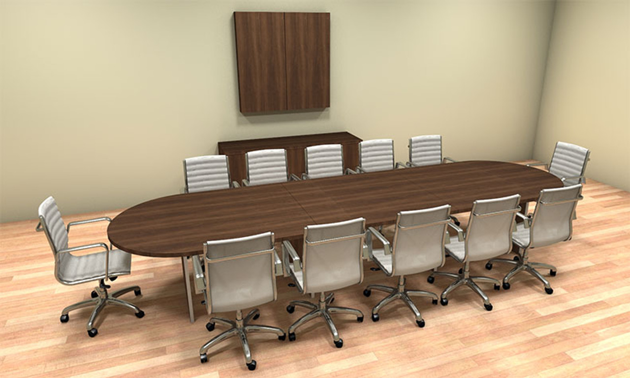 Modern Racetrack 14' Feet Conference Table, #CH-AMB-C16