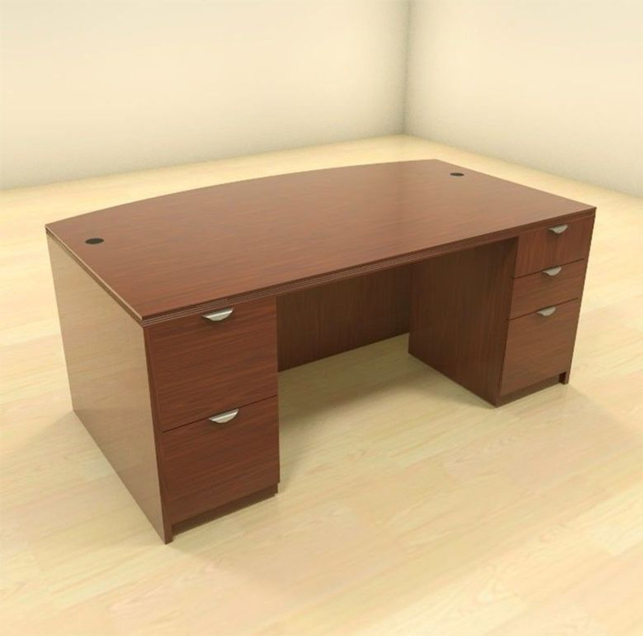 3pc Fan Front Modern Contemporary Executive Office Desk, #CH-JAD-D7