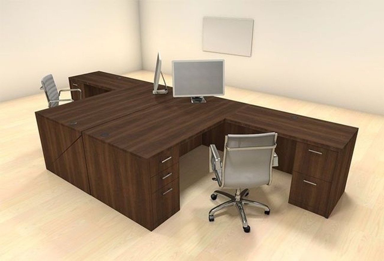 Two Persons Modern Executive Office Workstation Desk Set, #CH-AMB-F19