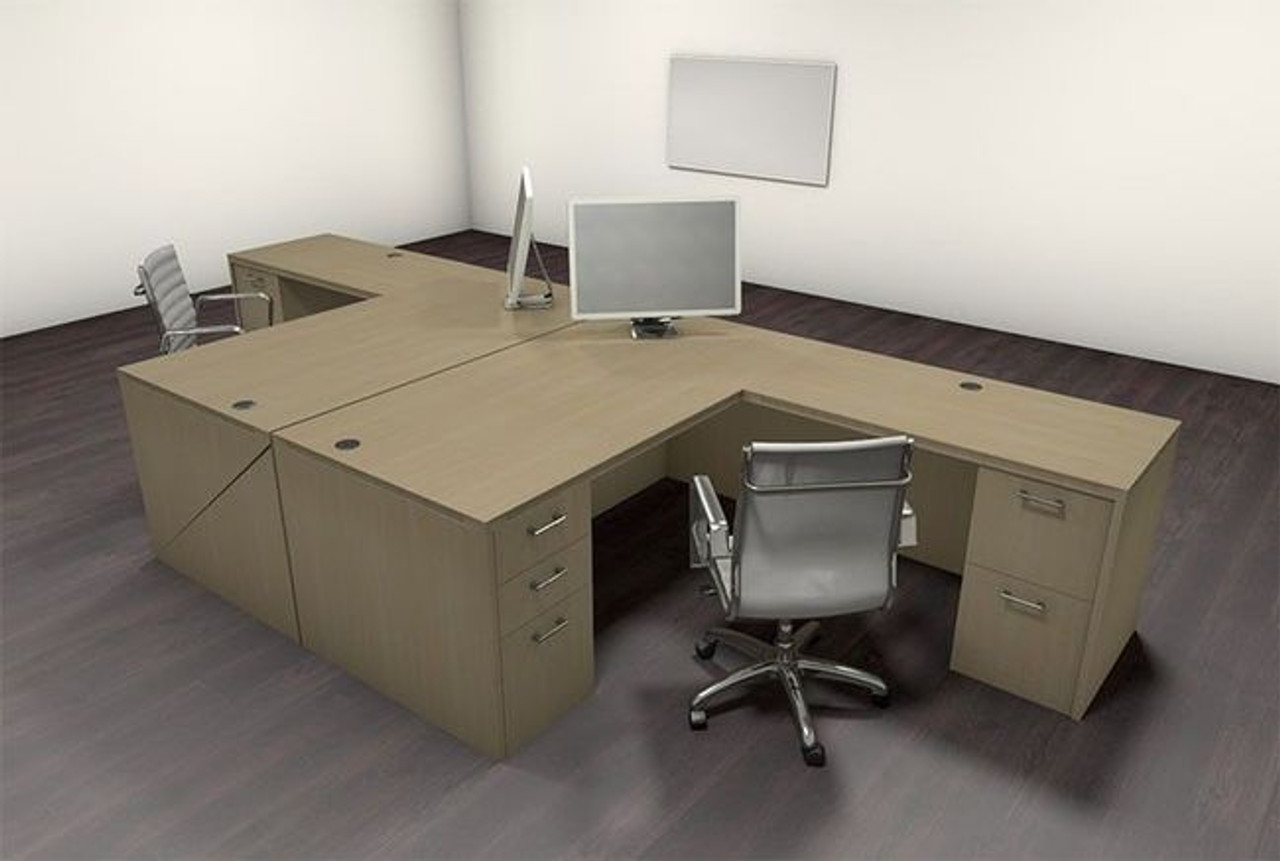 Two Persons Modern Executive Office Workstation Desk Set, #CH-AMB-F20