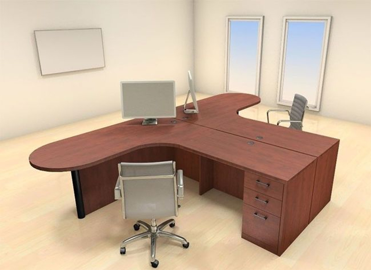 Two Persons Modern Executive Office Workstation Desk Set, #CH-AMB-S31