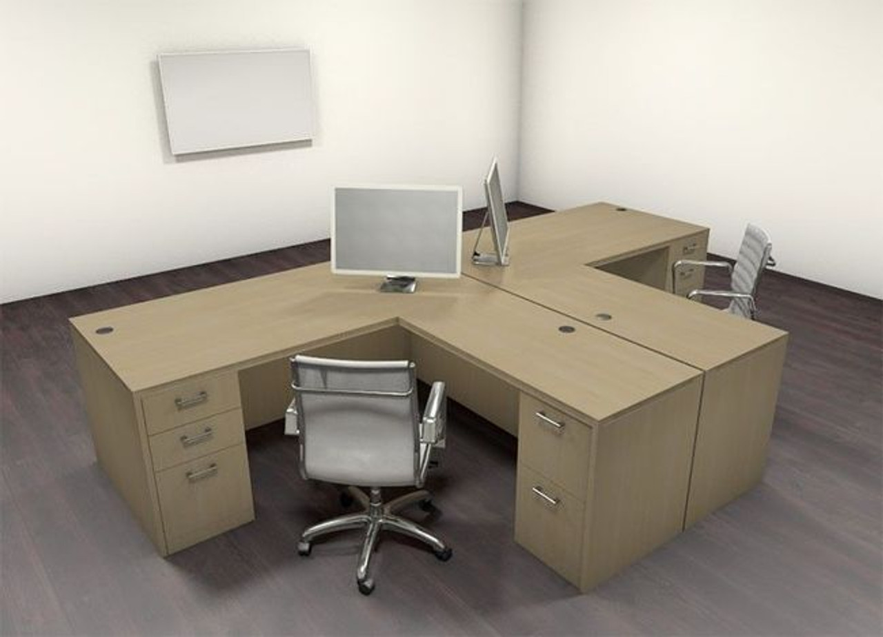Two Persons Modern Executive Office Workstation Desk Set, #CH-AMB-S5