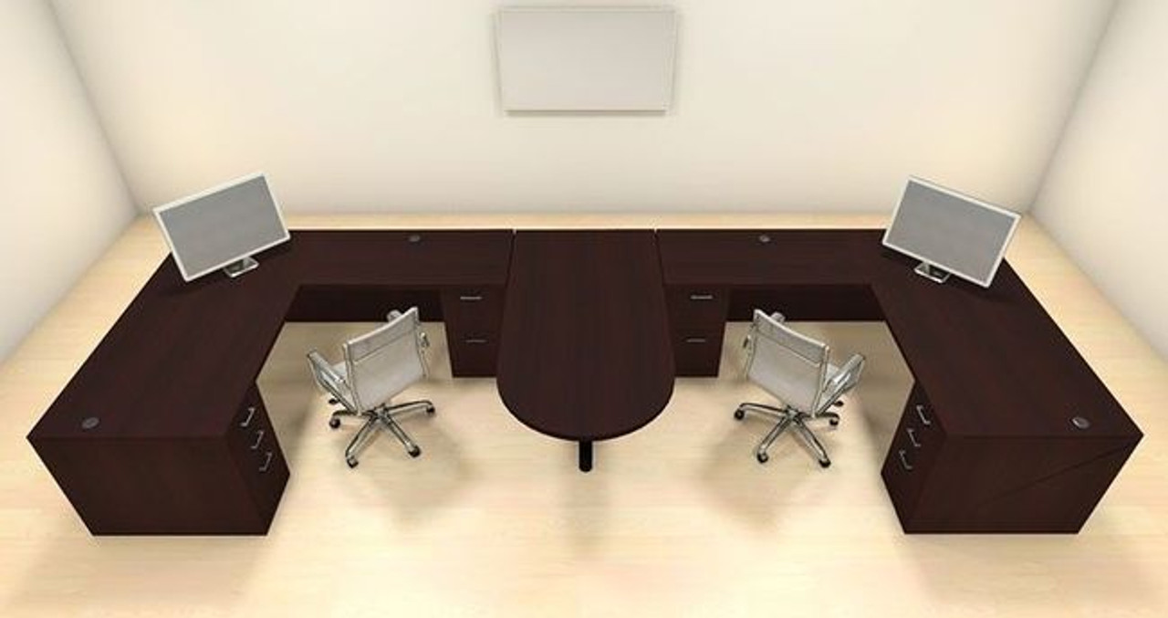 Two Persons Modern Executive Office Workstation Desk Set, #CH-AMB-S52