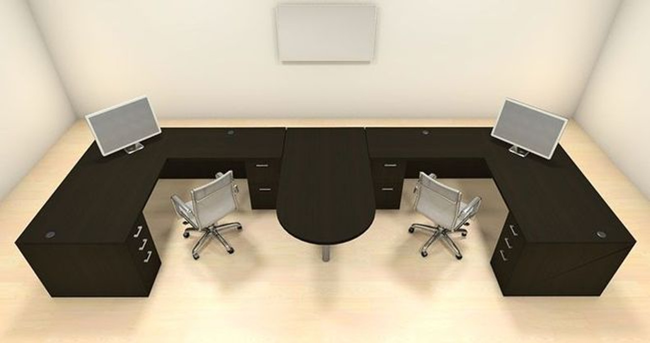 Two Persons Modern Executive Office Workstation Desk Set, #CH-AMB-S53