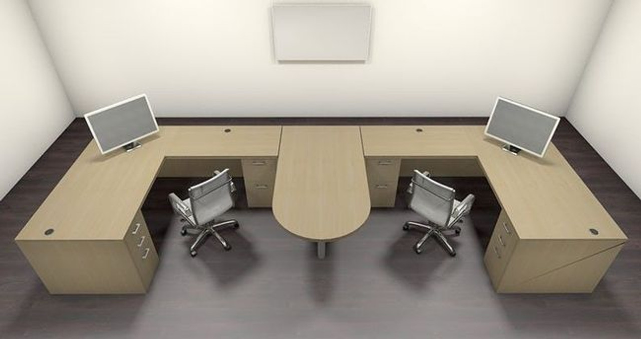 Two Persons Modern Executive Office Workstation Desk Set, #CH-AMB-S55