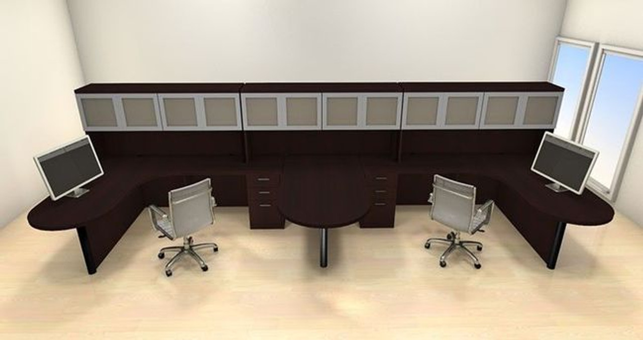 Two Persons Modern Executive Office Workstation Desk Set, #CH-AMB-S57