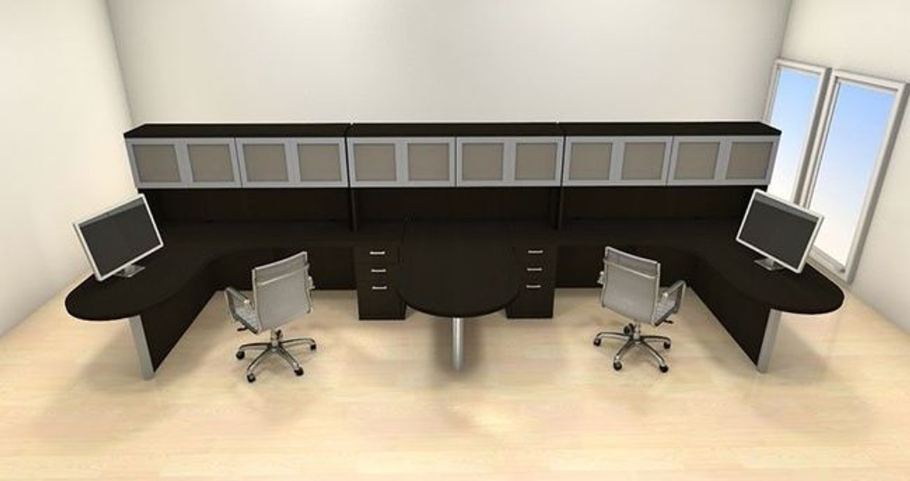 Two Persons Modern Executive Office Workstation Desk Set, #CH-AMB-S58