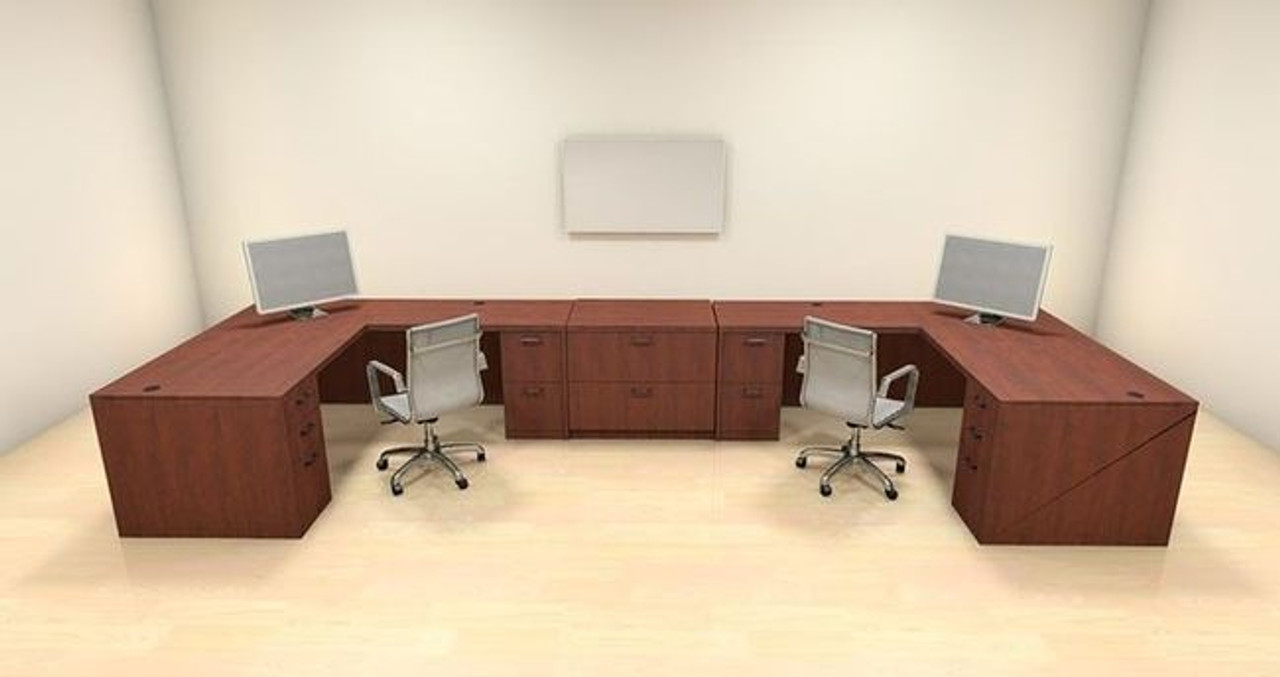 Two Persons Modern Executive Office Workstation Desk Set, #CH-AMB-S66