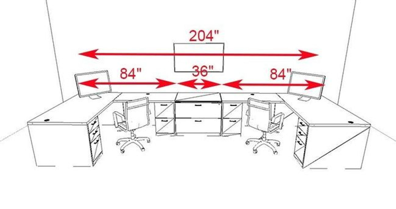 Two Persons Modern Executive Office Workstation Desk Set, #CH-AMB-S69