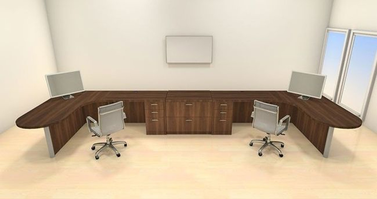 Two Persons Modern Executive Office Workstation Desk Set, #CH-AMB-S74