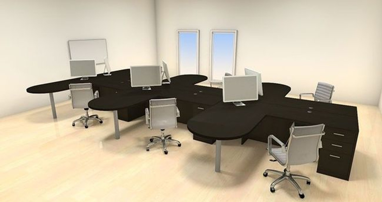 Two Persons Modern Executive Office Workstation Desk Set, #CH-AMB-S48