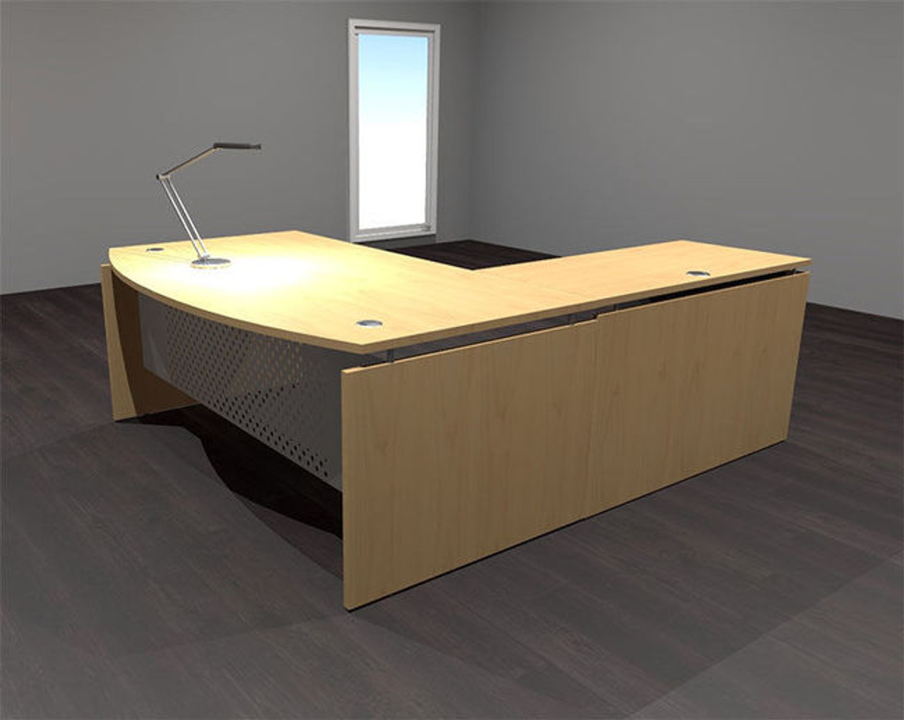 3pc L Shaped Modern Contemporary Executive Office Desk Set, #AL-SED-L4