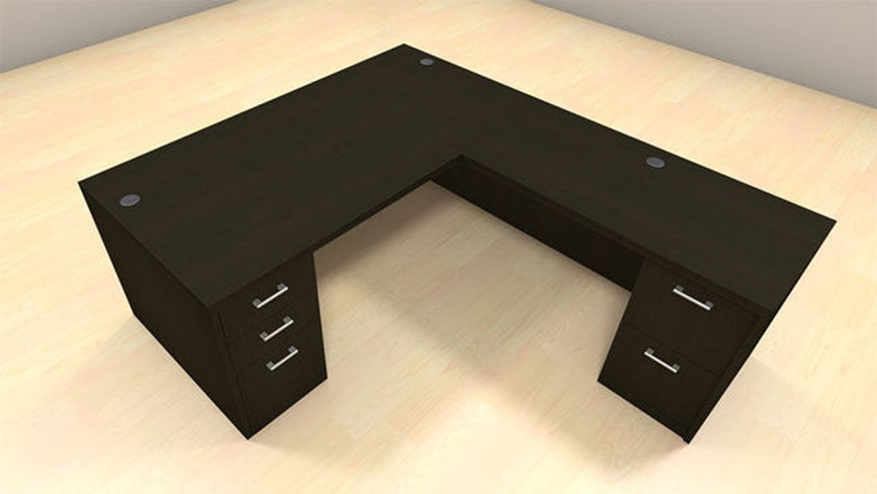 4pc L Shaped Modern Executive Office Desk Set, #CH-AMB-L29