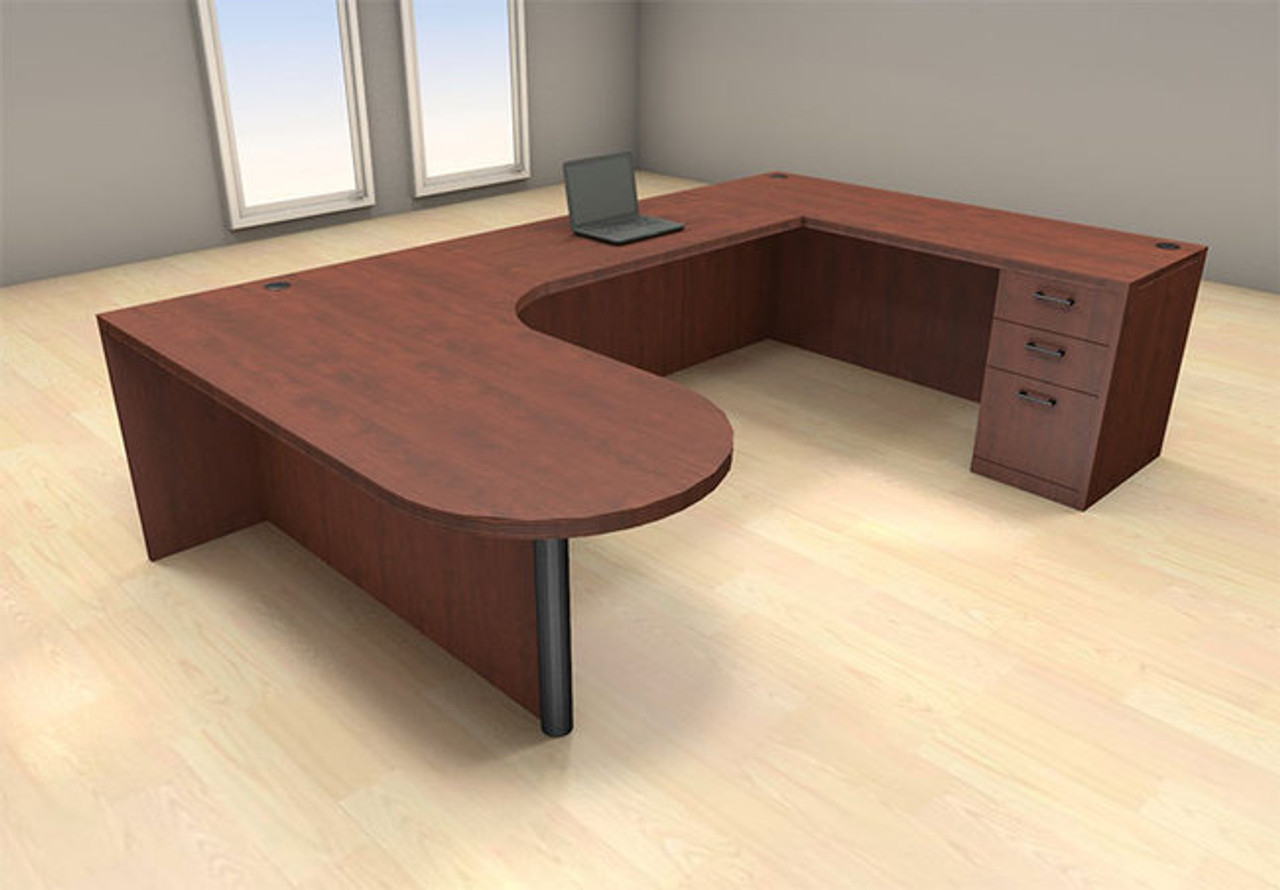 4pc U Shaped Modern Executive Office Desk Set, #CH-AMB-U10