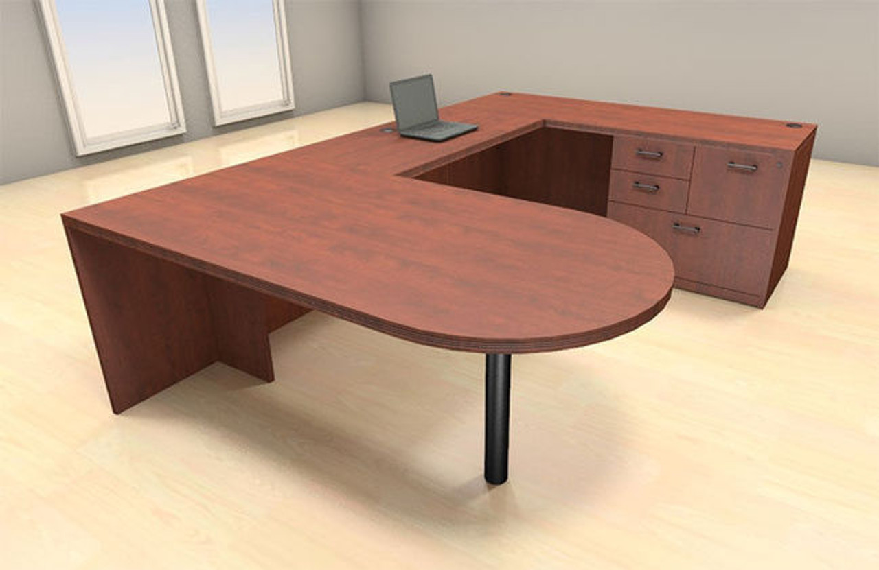 4pc U Shaped Modern Executive Office Desk Set, #CH-AMB-U35