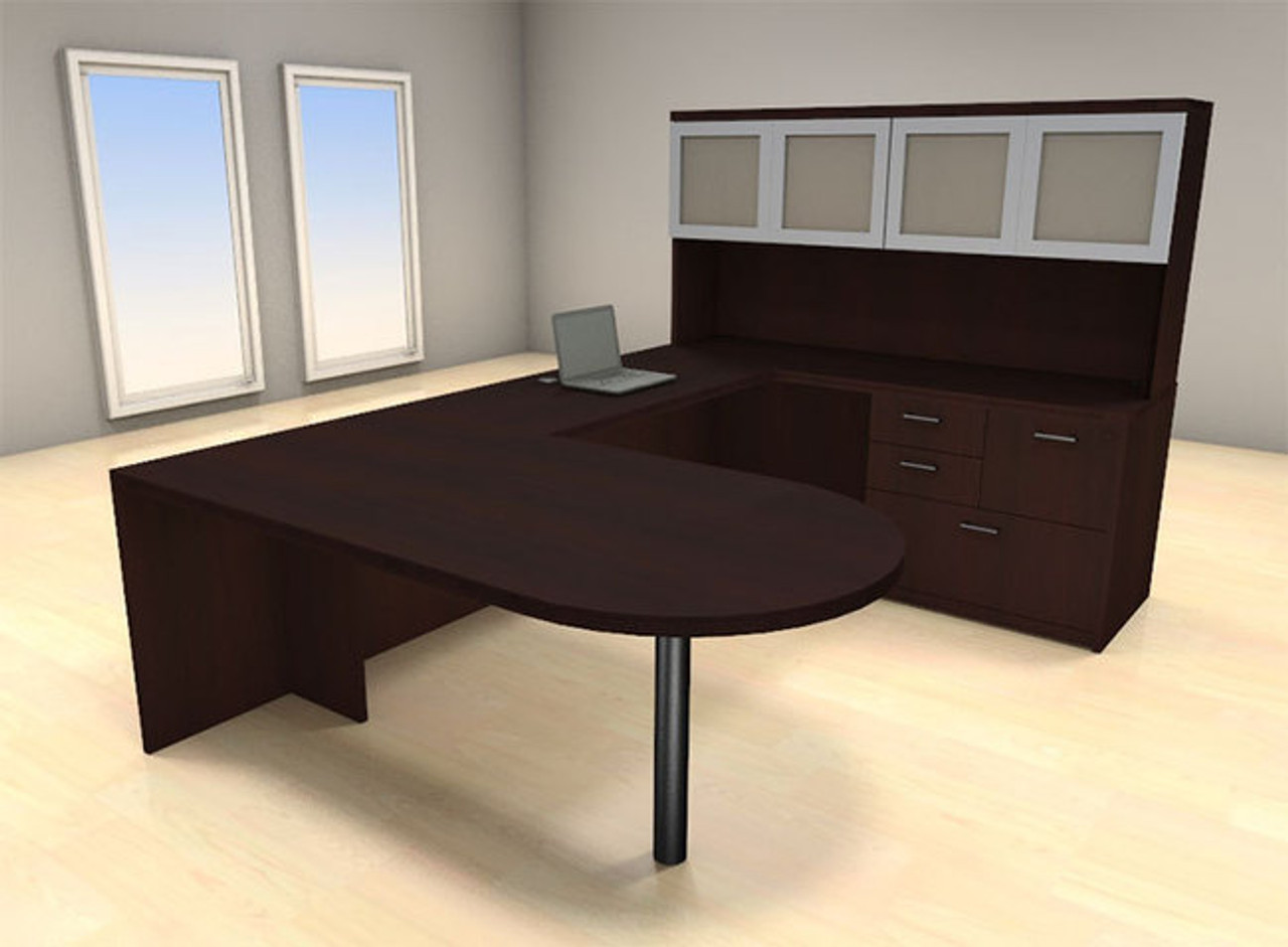 5pc U Shaped Modern Executive Office Desk Set, #CH-AMB-U39