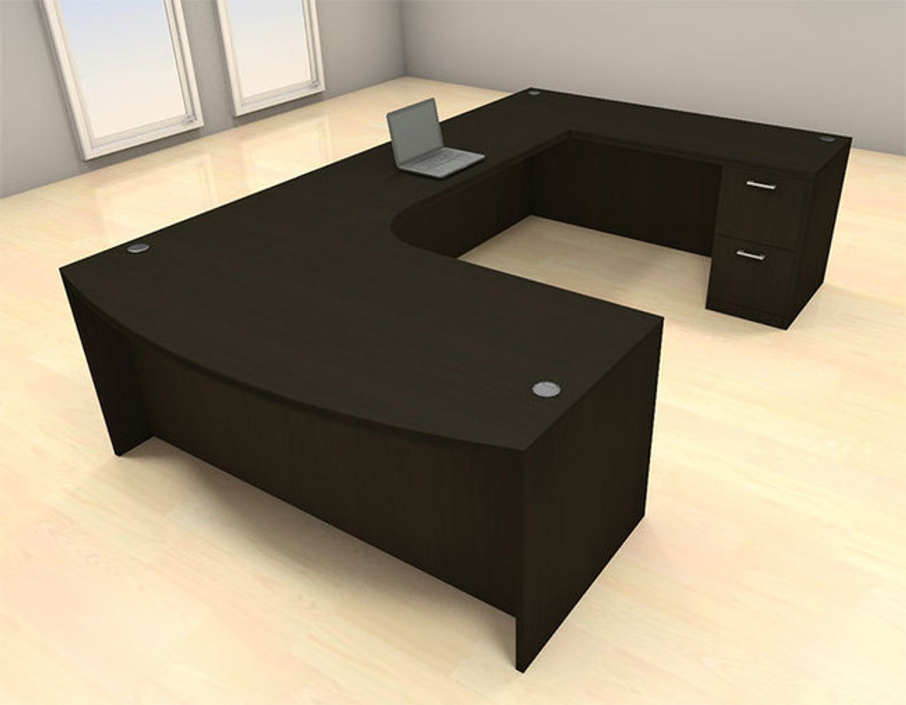 4pc U Shaped Modern Executive Office Desk Set, #CH-AMB-U49