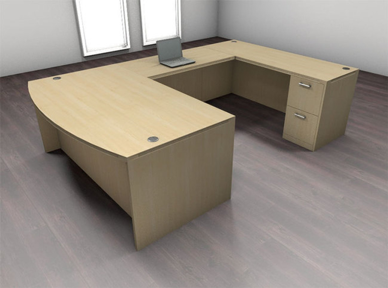 4pc U Shaped Modern Executive Office Desk Set, #CH-AMB-U57