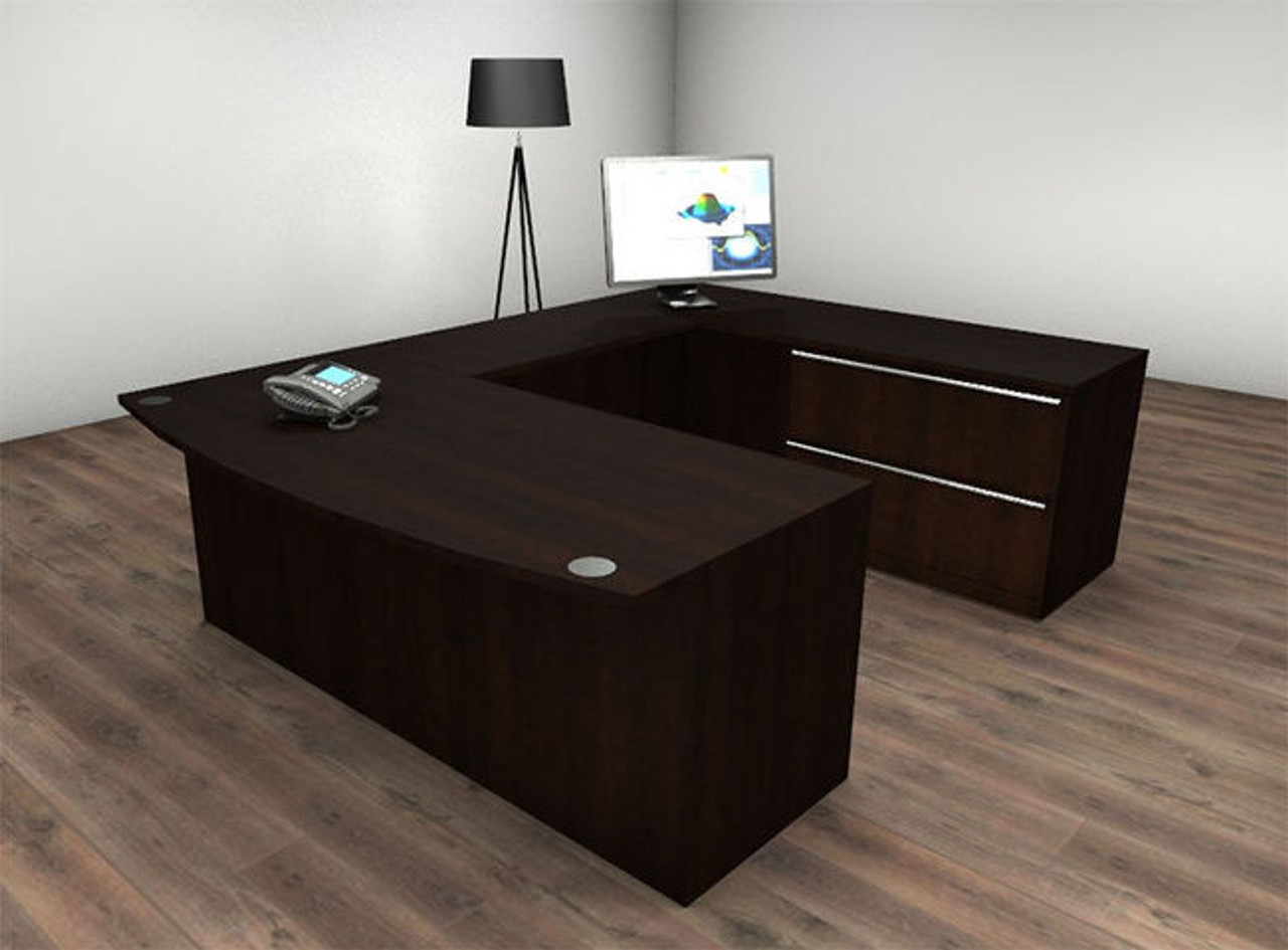 4pc U Shaped Modern Executive Office Desk Set, #CH-VER-U16