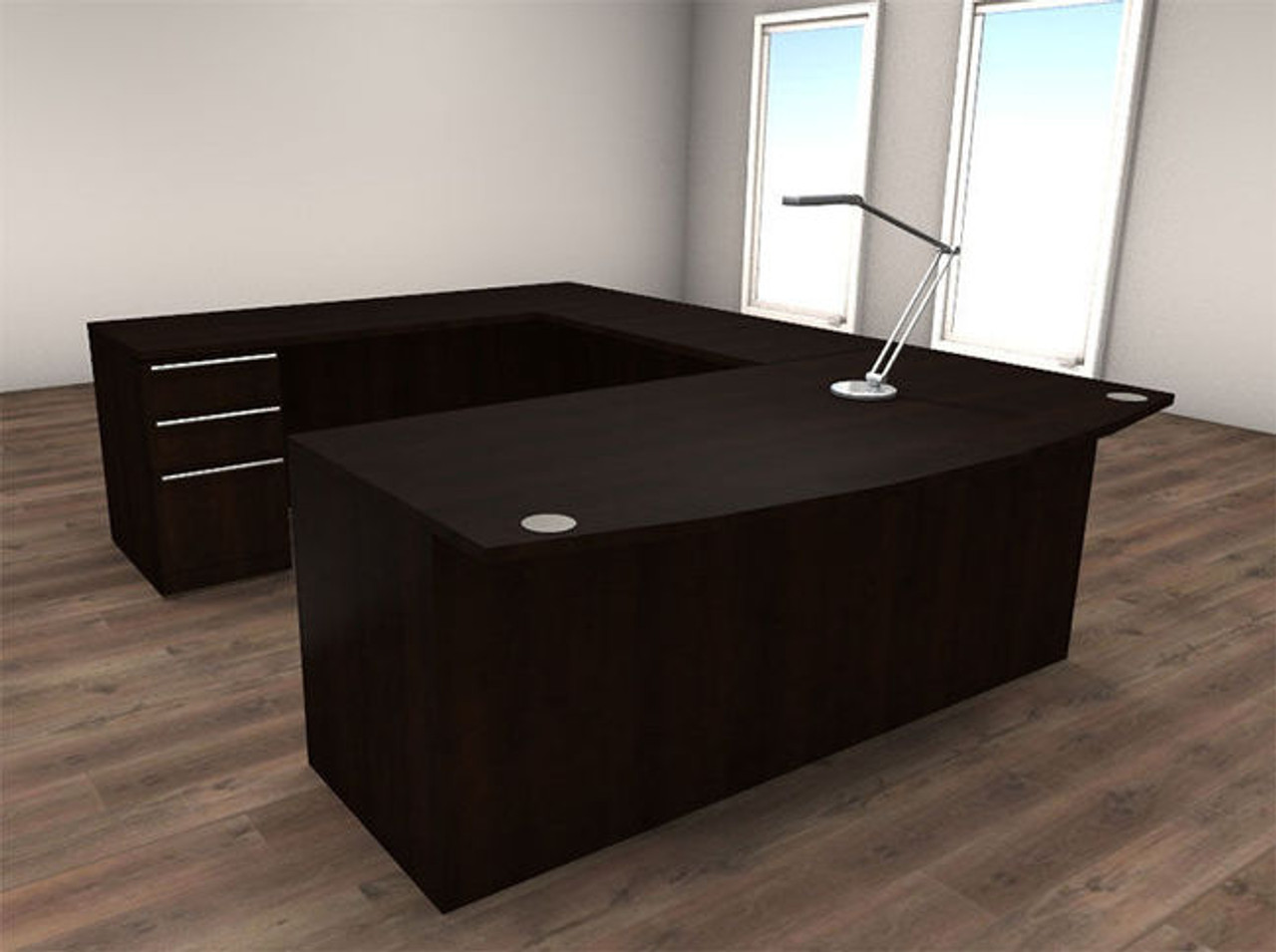 4pc U Shaped Modern Executive Office Desk Set, #CH-VER-U20