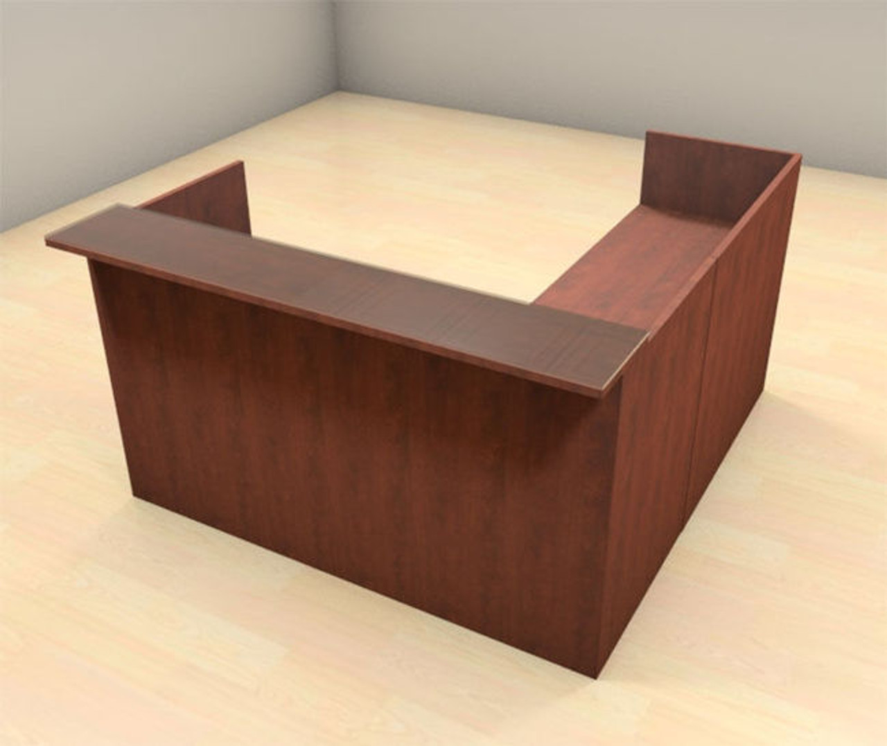 3pc L Shaped Modern Glass Counter Reception Desk Set, #CH-AMB-R9