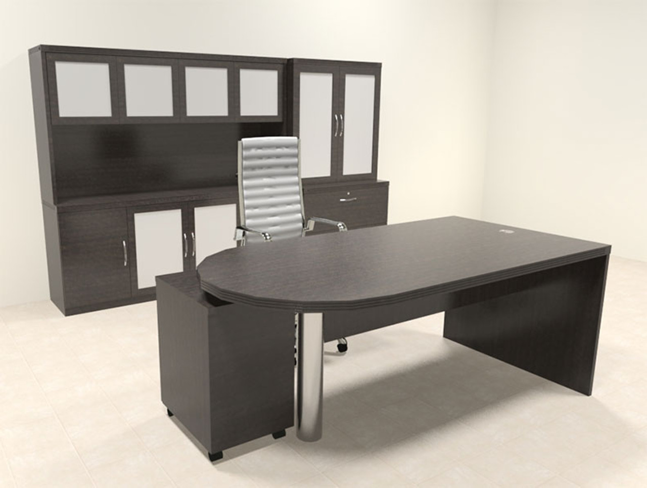 6pc Modern Contemporary Executive Office Desk Set, #RO-ABD-D24