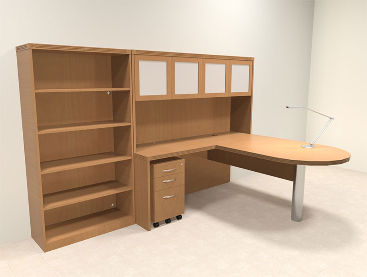 5pc Modern Contemporary L Shaped Executive Office Desk Set, #RO-ABD-L13