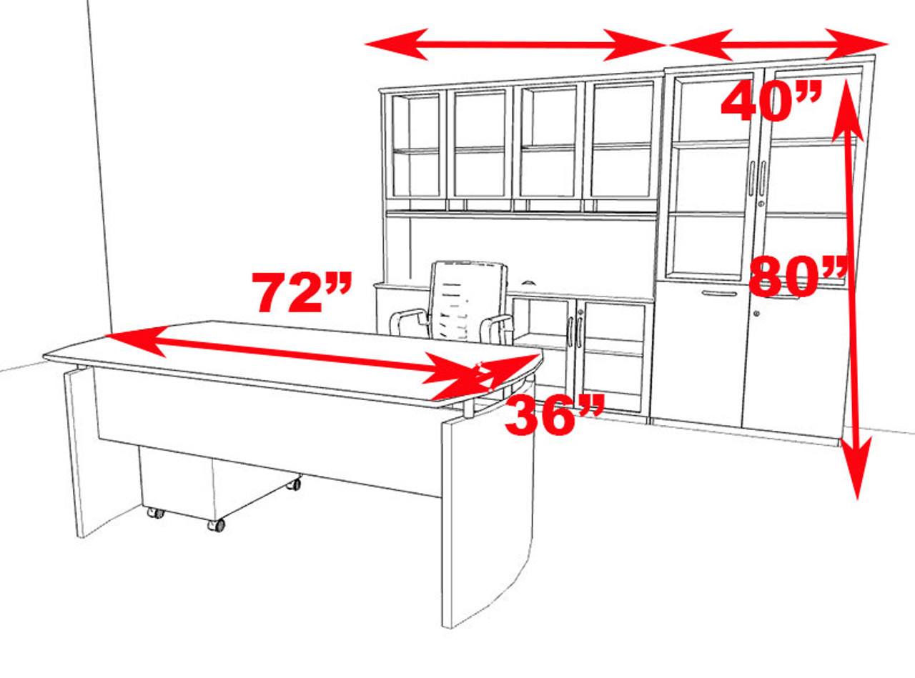 5pc Modern Contemporary Executive Office Desk Set, #RO-NAP-D10