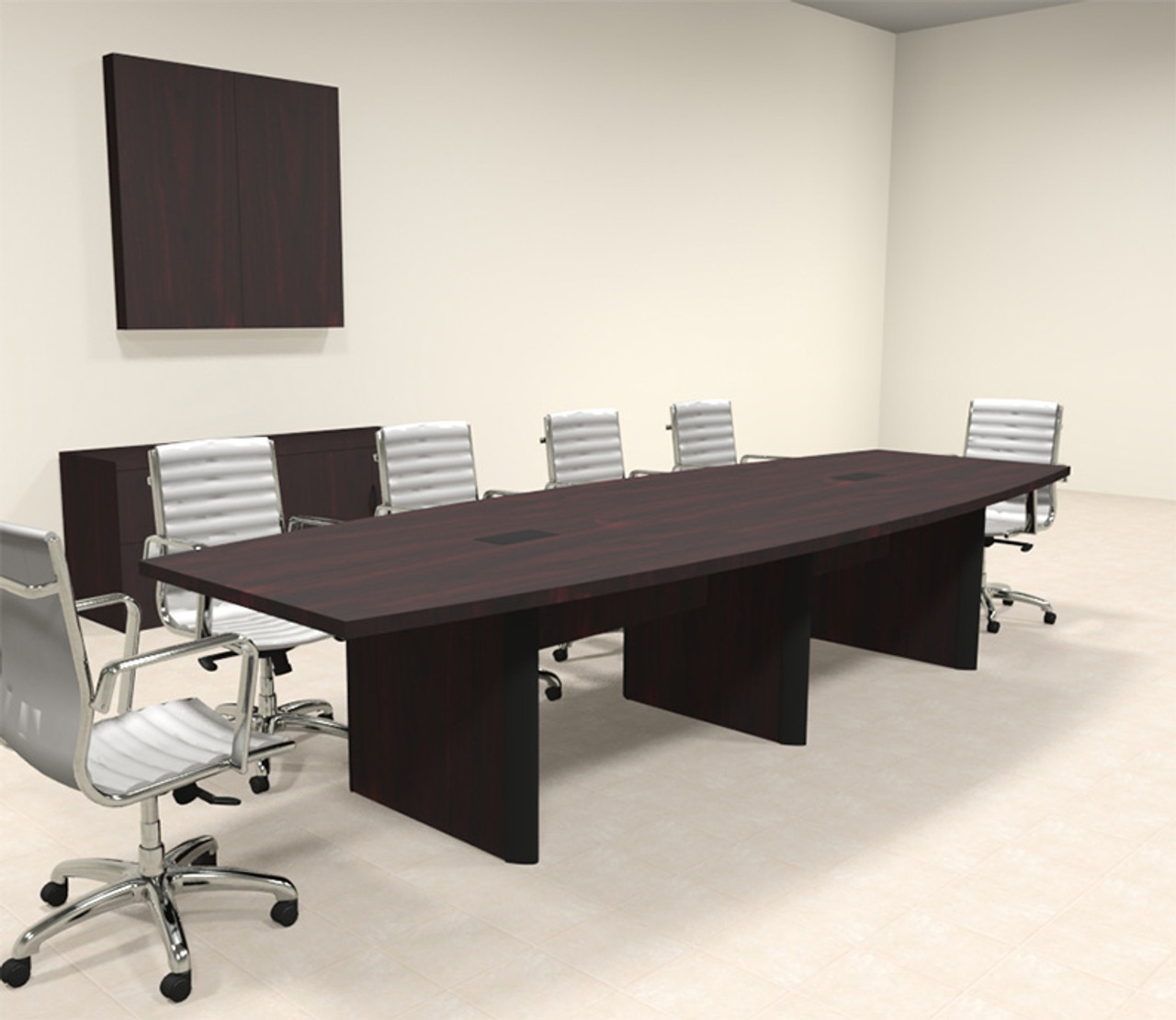 Modern Boat Shaped 12' Feet Conference Table, #OF-CON-CP8