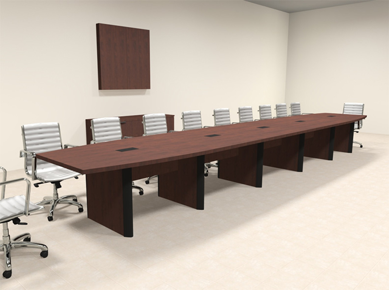 Modern Boat Shaped 22' Feet Conference Table, #OF-CON-CP32