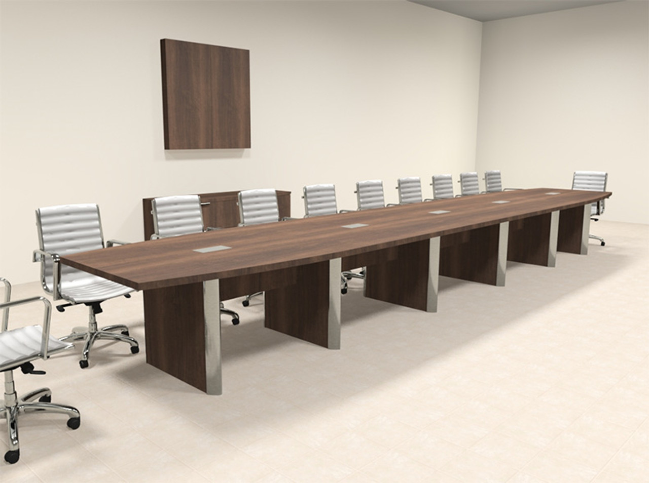 Modern Boat Shaped 22' Feet Conference Table, #OF-CON-CP34