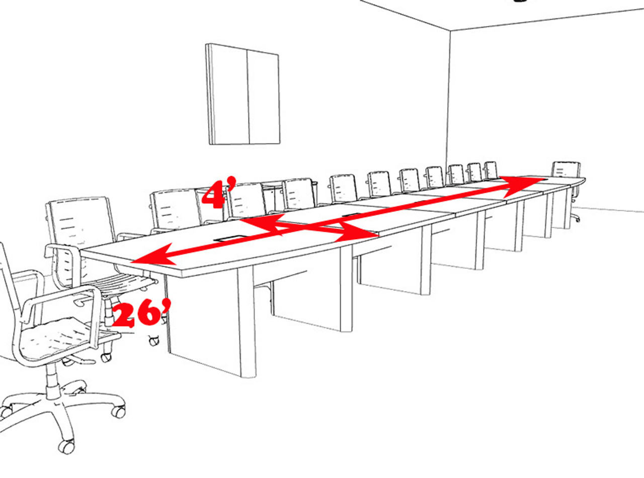 Modern Boat Shaped 26' Feet Conference Table, #OF-CON-CP42