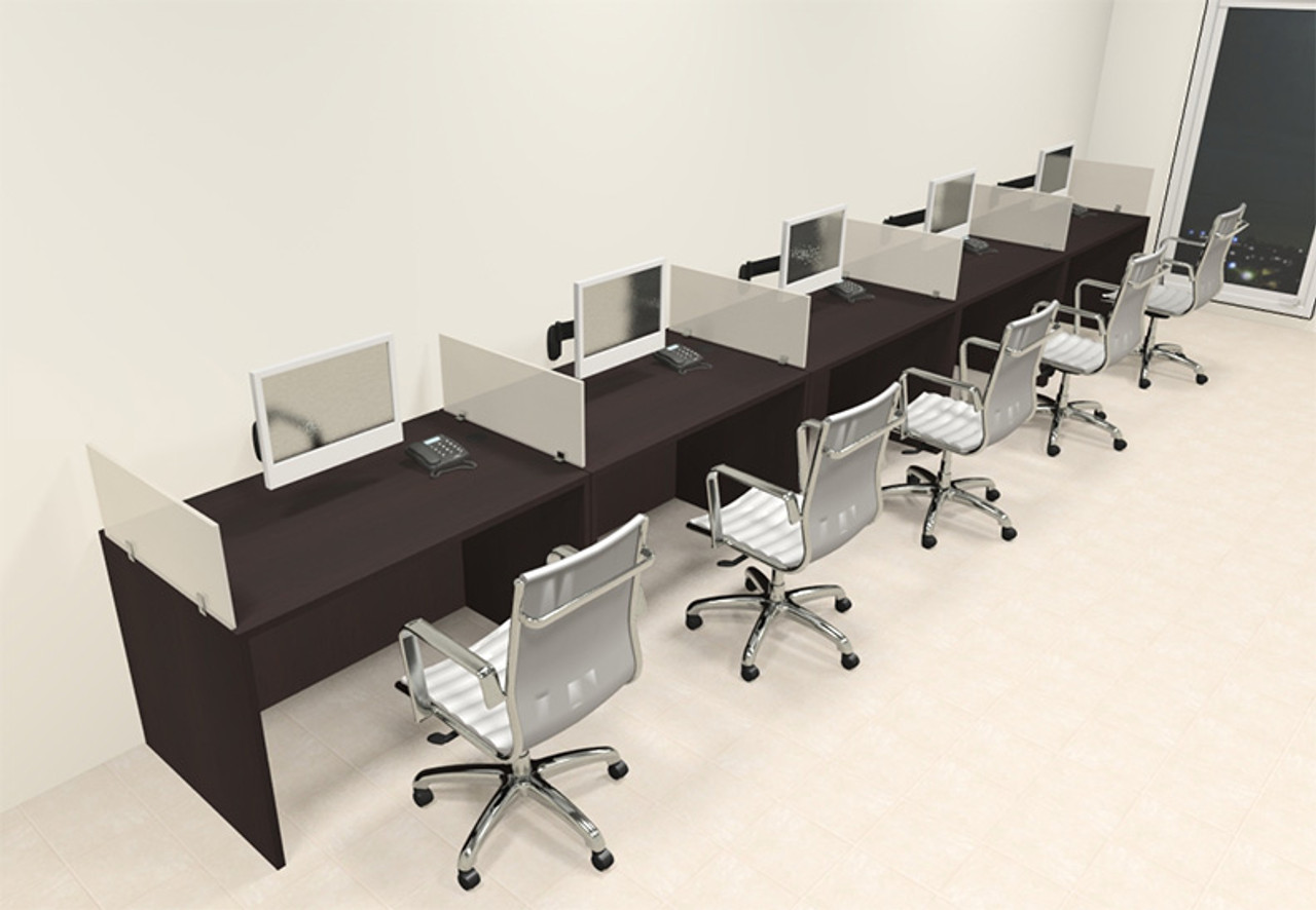 Five Person Modern Divider Office Workstation Desk Set, #CH-AMB-SP77