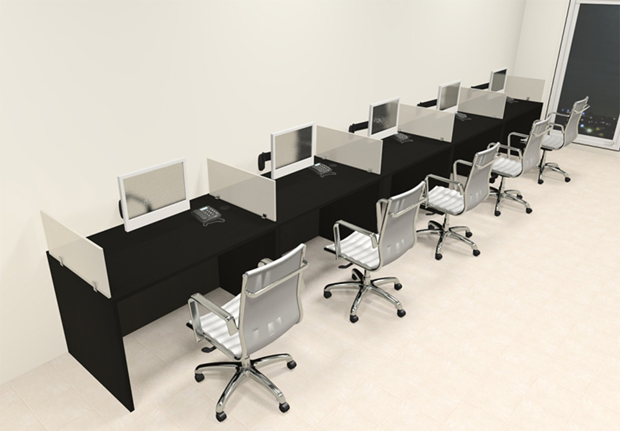 Five Person Modern Divider Office Workstation Desk Set, #CH-AMB-SP78
