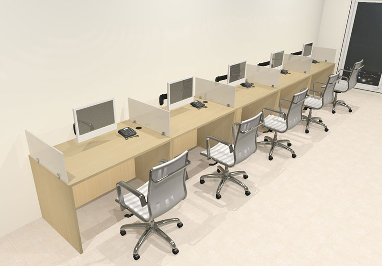 Five Person Modern Divider Office Workstation Desk Set, #CH-AMB-SP80