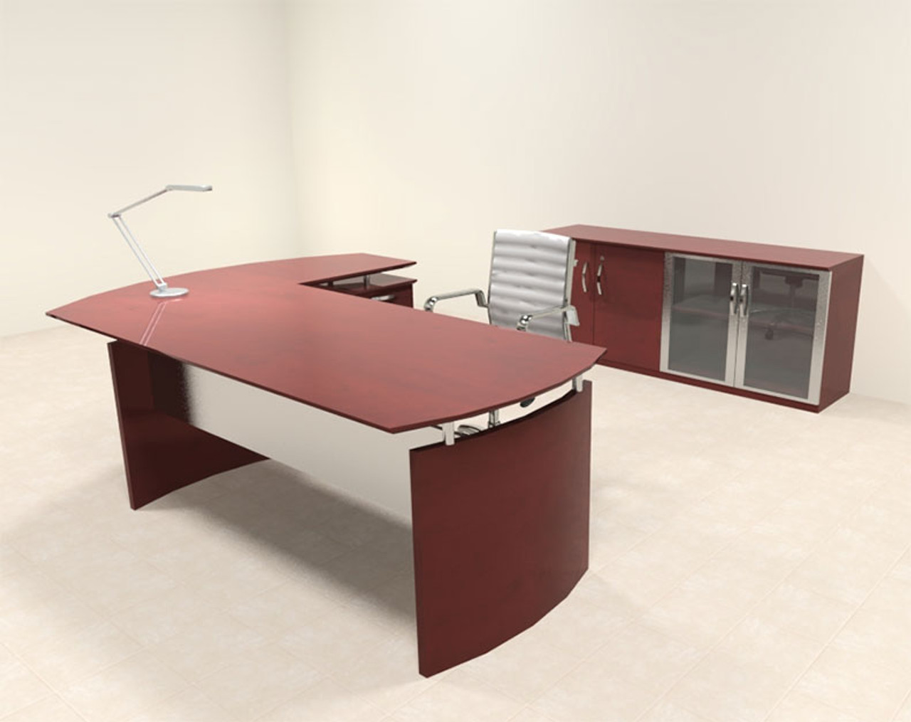 3pc Modern Contemporary L Shape Executive Office Desk Set, #RO-NAP-L5
