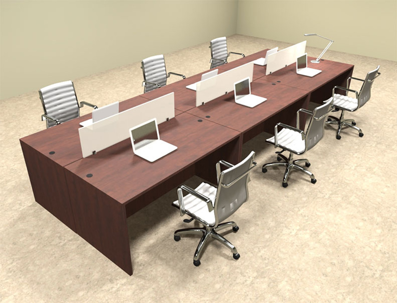 Six Person Modern Divider Office Workstation Desk Set, #OT-SUL-FP10