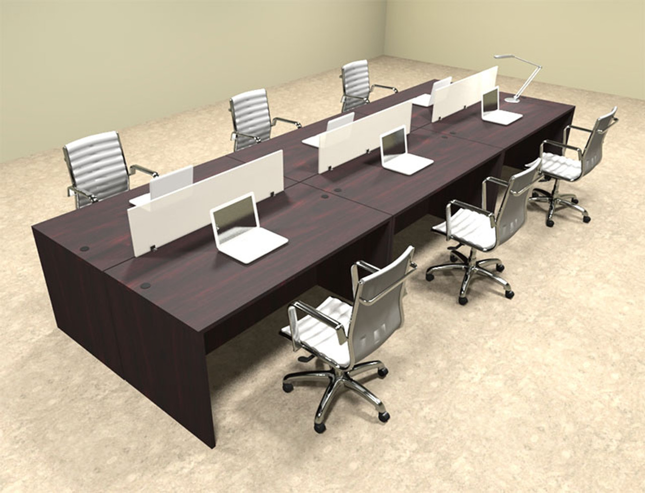 Six Person Modern Divider Office Workstation Desk Set, #OT-SUL-FP11
