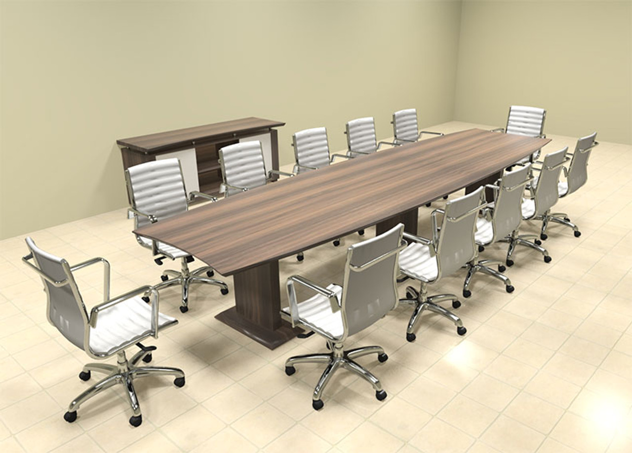 Modern Contemporary Boat Shaped 14' Feet Conference Table, #MT-STE-C14