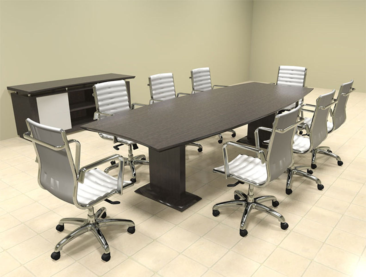 Modern Contemporary Boat Shaped 10 Feet Conference Table Mt Ste
