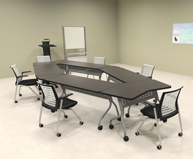 6pcs Diamond Shape Training / Conference Table Set, #MT-SYN-LT29