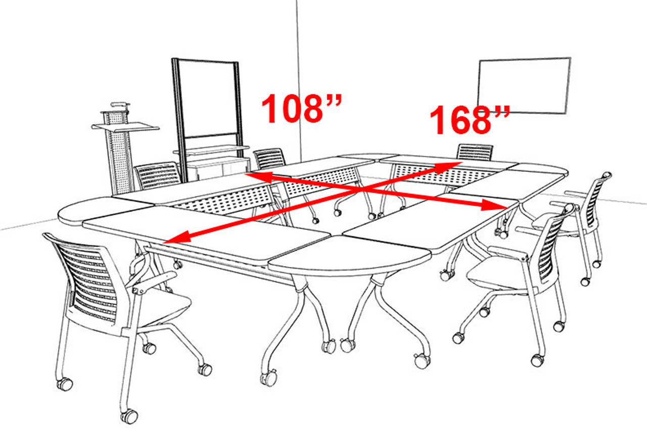 6pcs Rectangle Shape Training / Conference Table Set, #MT-SYN-LT31