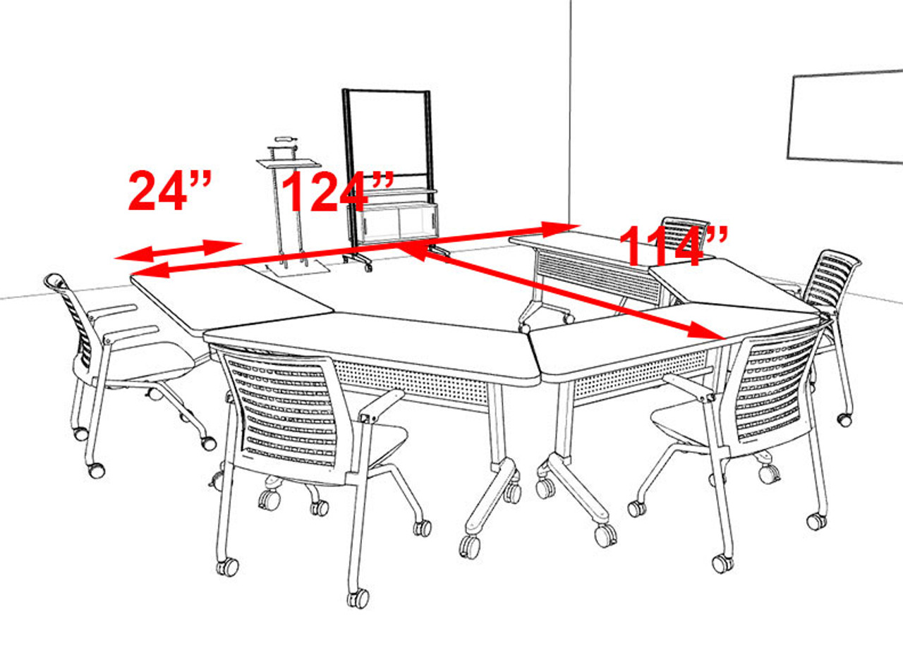 5pcs U Shape Training / Conference Table Set, #MT-SYN-LT56