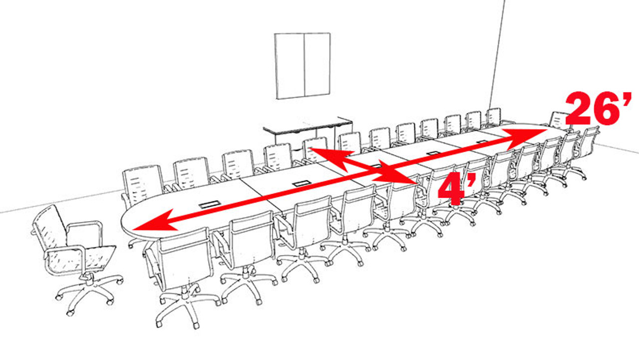 Modern Racetrack 26' Feet Conference Table, #OF-CON-C119