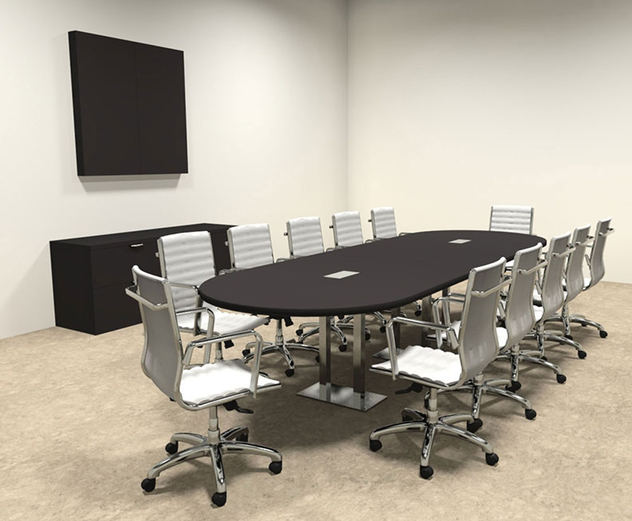 Modern Racetrack Steel Leg 12' Feet Conference Table, #OF-CON-CM10
