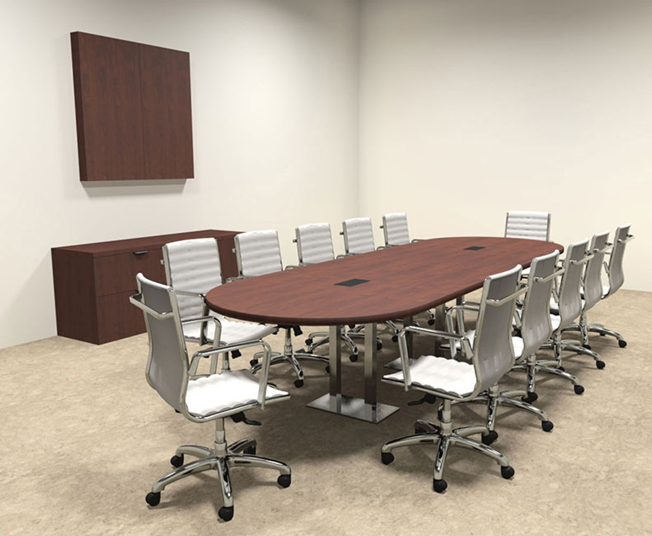 Modern Racetrack Steel Leg 12' Feet Conference Table, #OF-CON-CM13