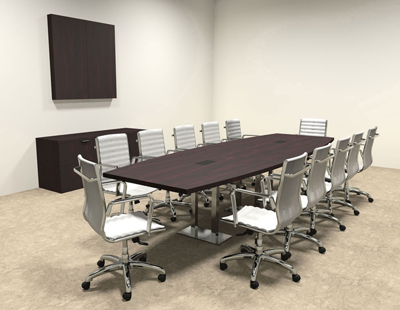  Modern Boat Shaped Steel Leg 12' Feet Conference Table, #OF-CON-CM28